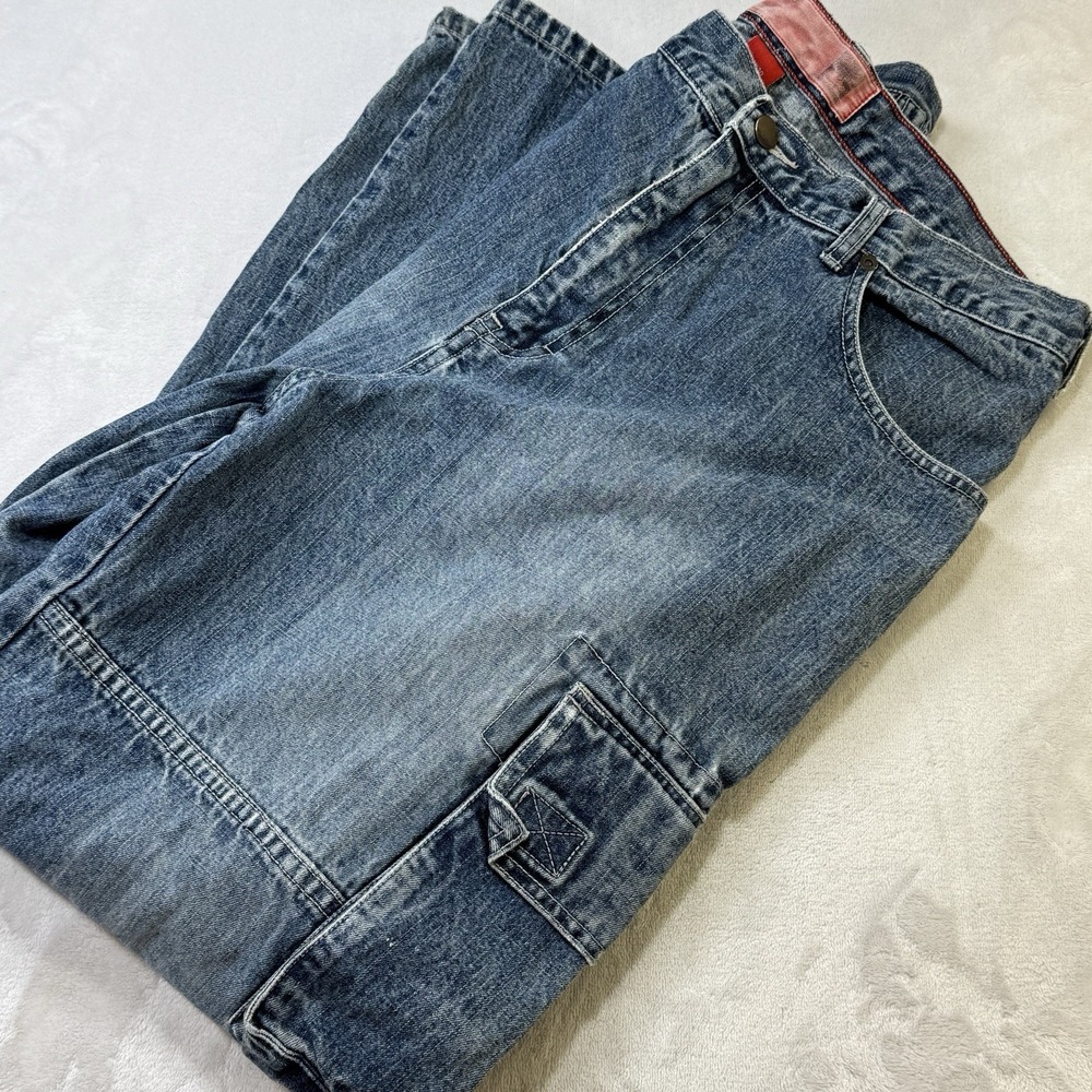 Mossimo Cargo Jeans‎ 34x30 Baggy Wide Leg Denim Y2K Skate Utility